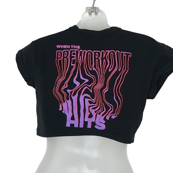 Gymshark Black Cropped Work Out Top Size XS - Picture 5 of 7